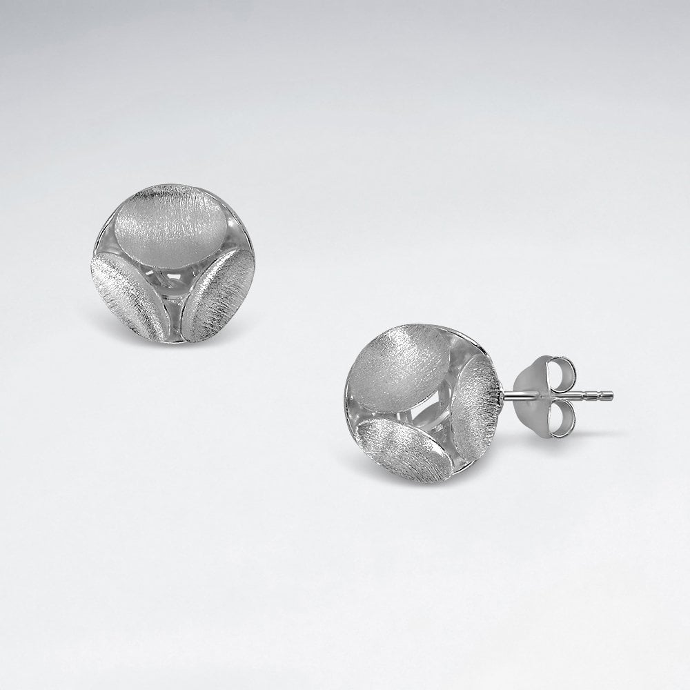 Sterling Silver Faceted Cube Stud Earrings