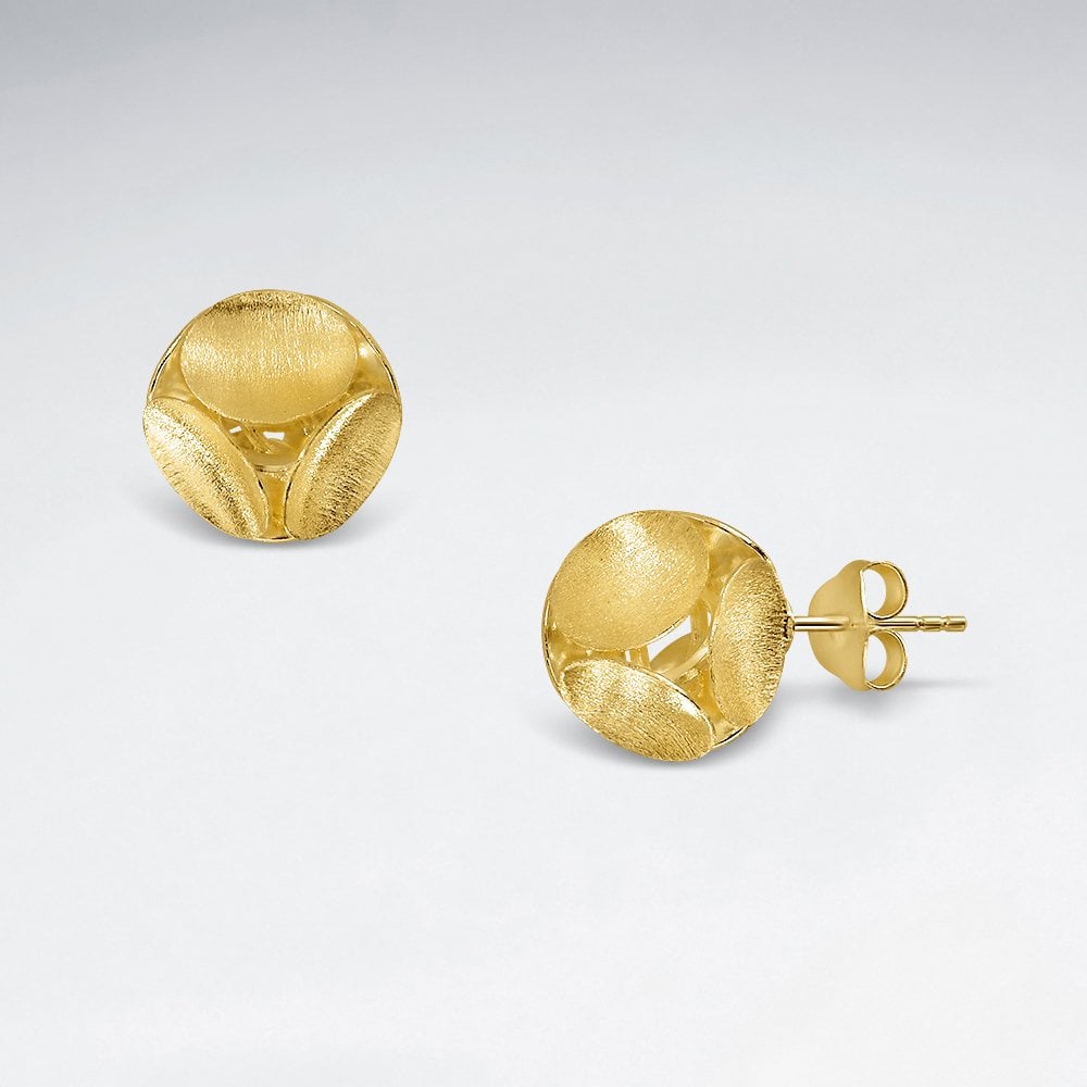 Sterling Silver Faceted Cube Stud Earrings