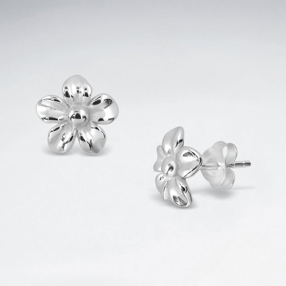 Sterling Silver Dainty Flower Stud Earrings