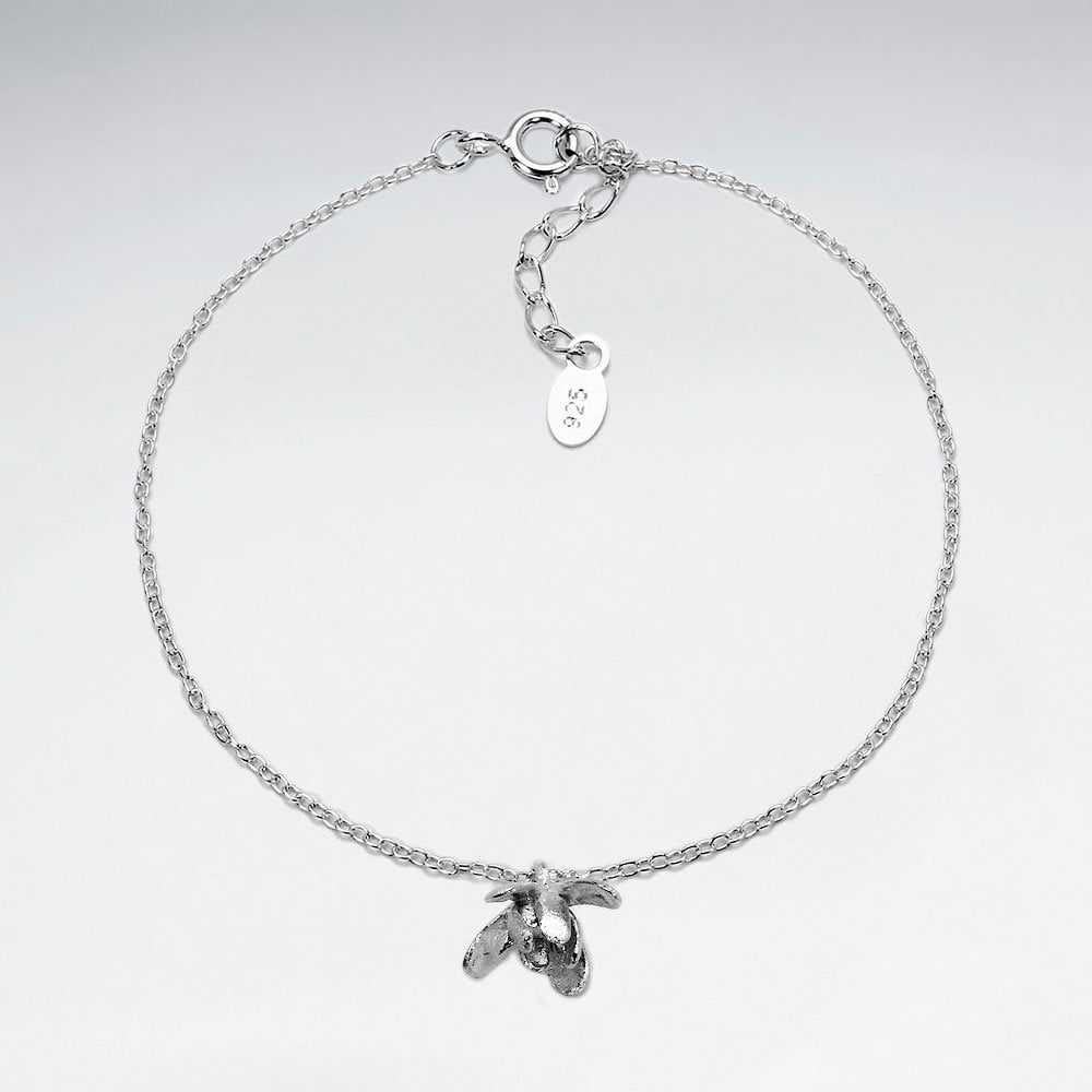Sterling Silver Floral Inspired Dainty Chain Bracelet