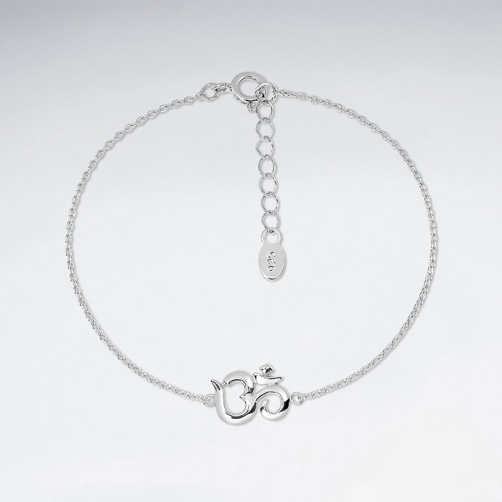 Sterling Silver "Om"  Bracelet