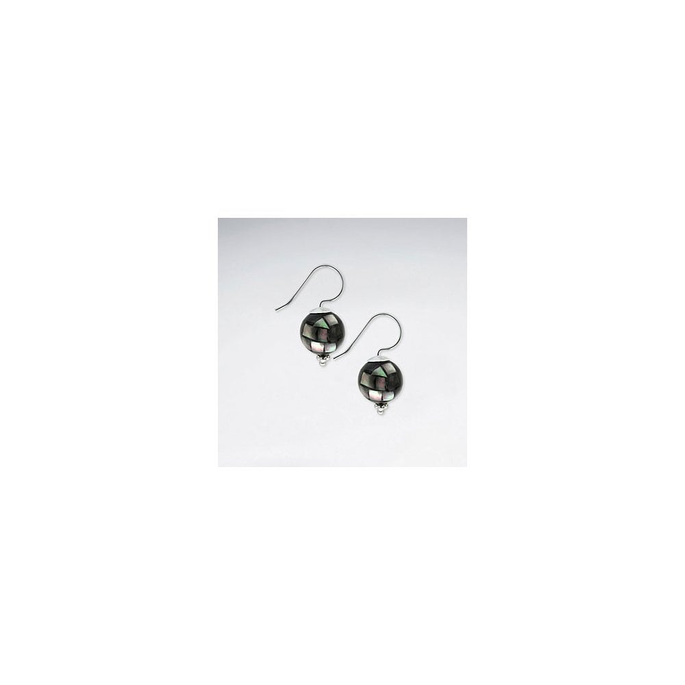 12 mm Round Shell Silver Earring