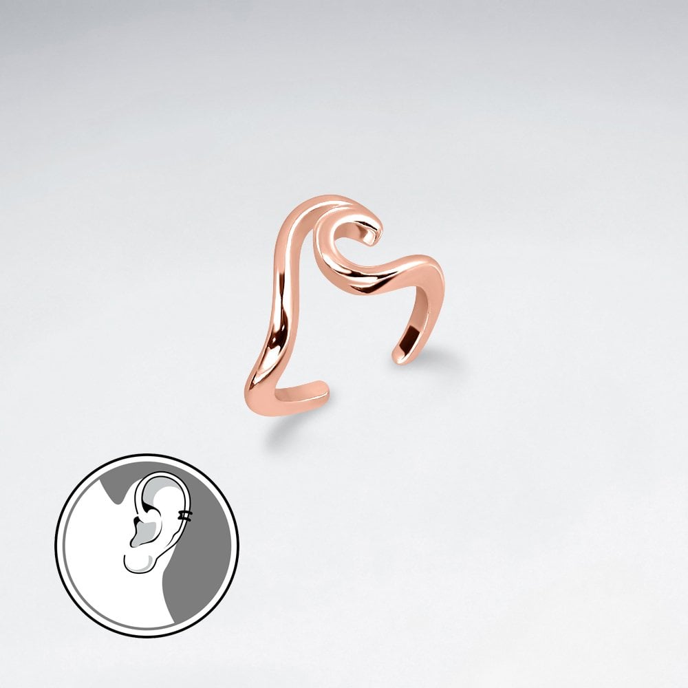 Sterling Silver Wave Silhouette Ear Cuffs