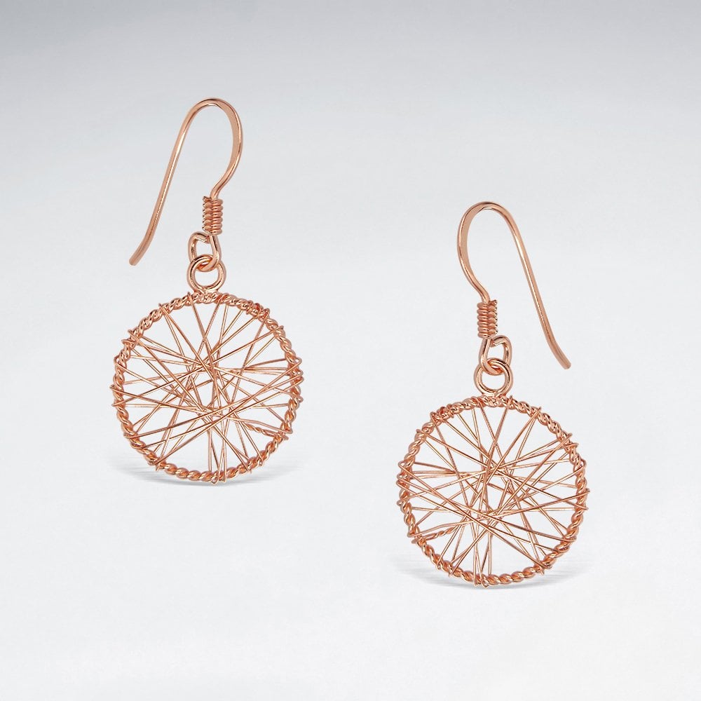 Enchanted Wire Work Crisscross Design Earrings in Silver