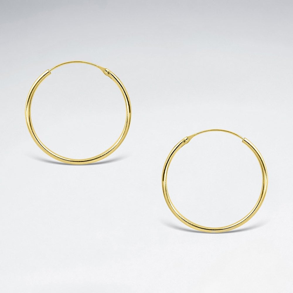 Classic Delicate 2 mm Round Tube Hoop Earrings in Silver