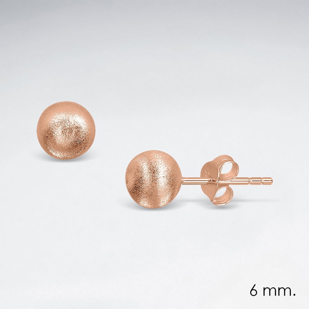 Brushed Classic Silver Ball Stud Earrings