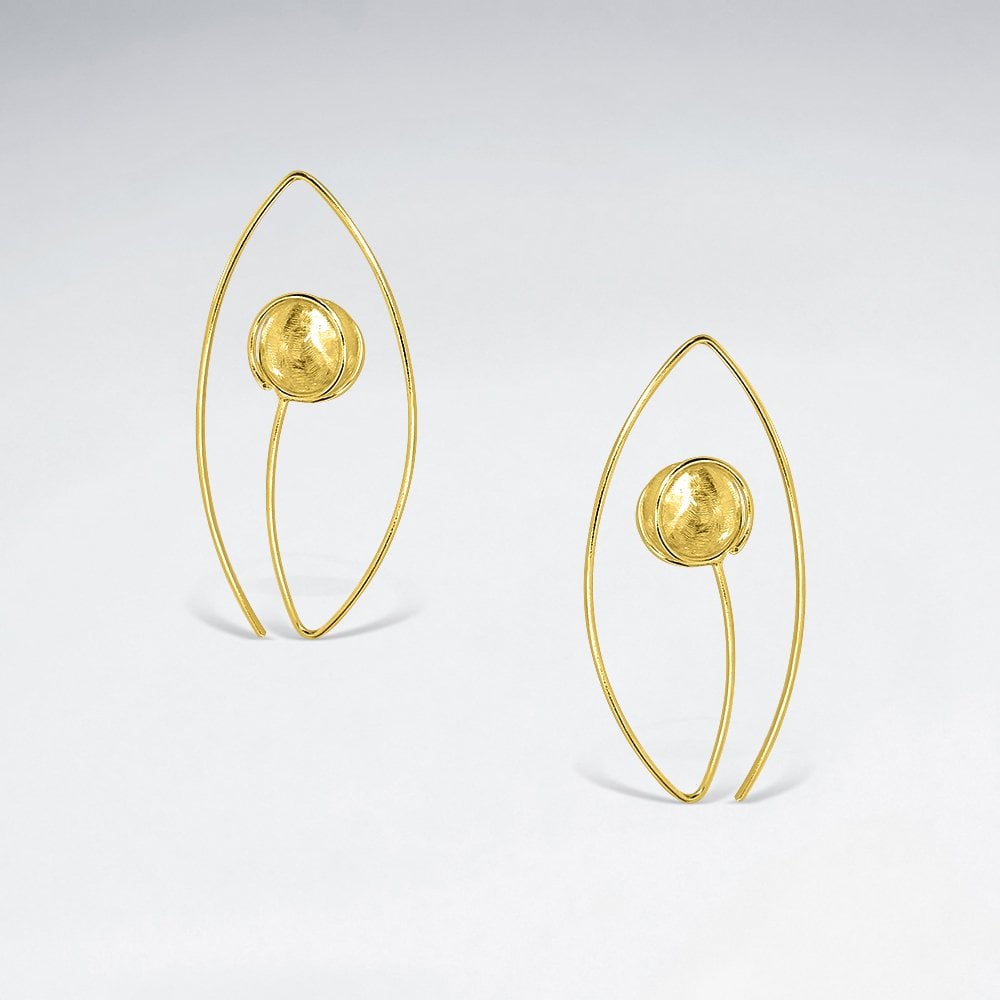 Intriguing Open Oval Silver Earrings With Drop Charm