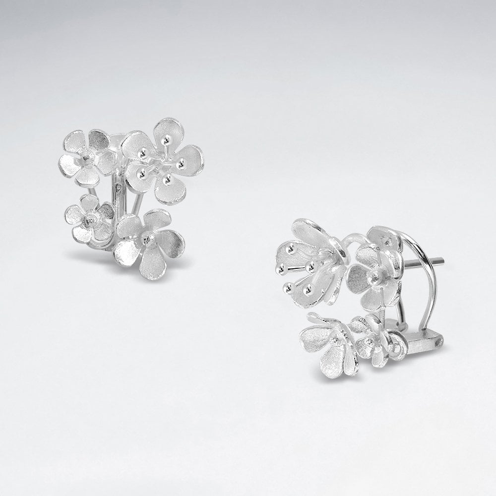 Sterling Silver Femme Festive Floral Cluster Stud Earrings