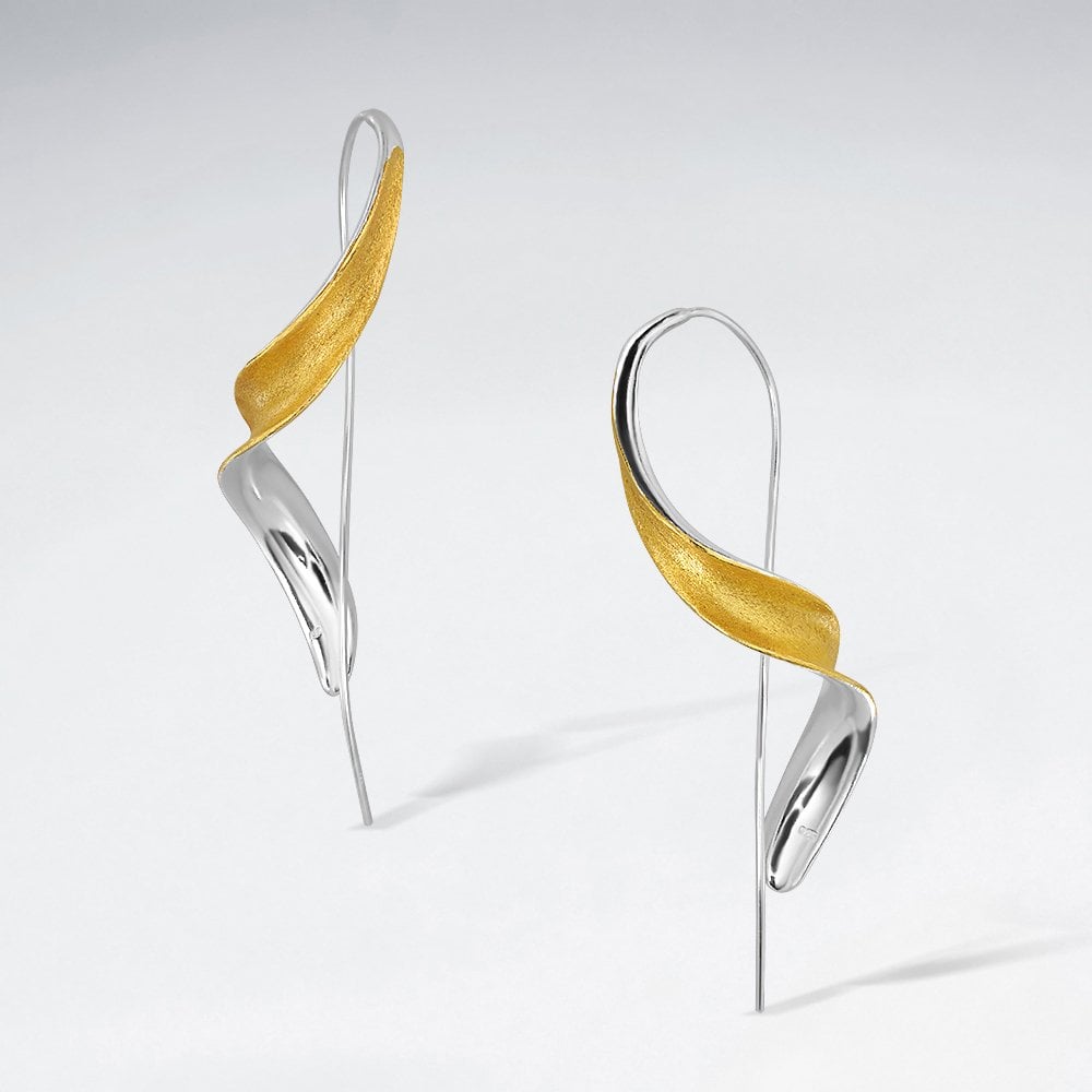 Sterling Silver Spiral Sculpture Earrings