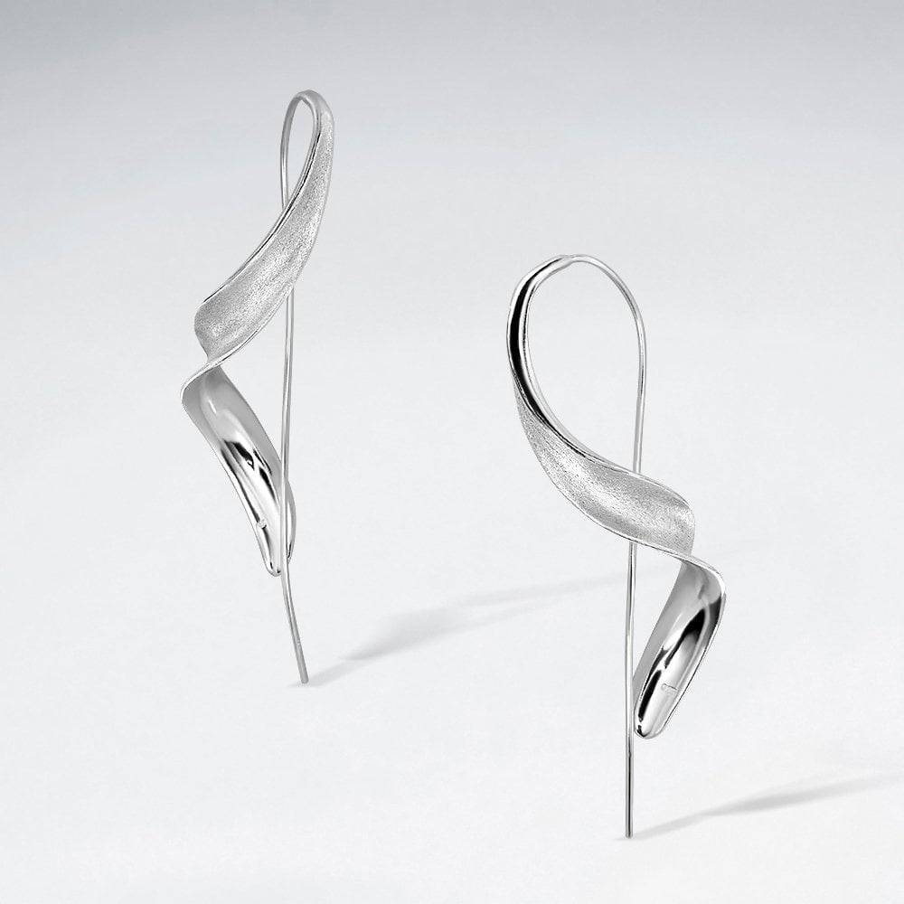 Sterling Silver Spiral Sculpture Earrings