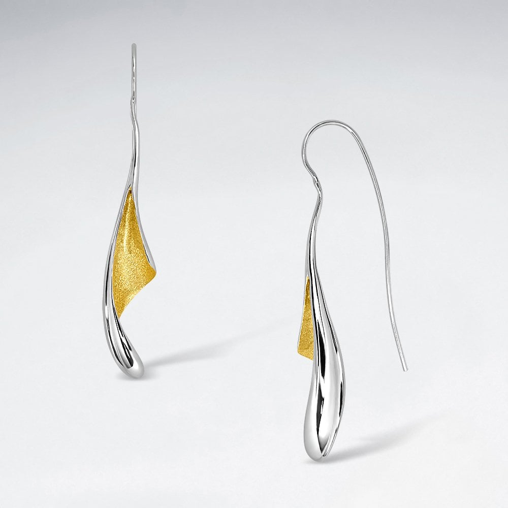 Sterling Silver Freeform Flower Drop Earrings