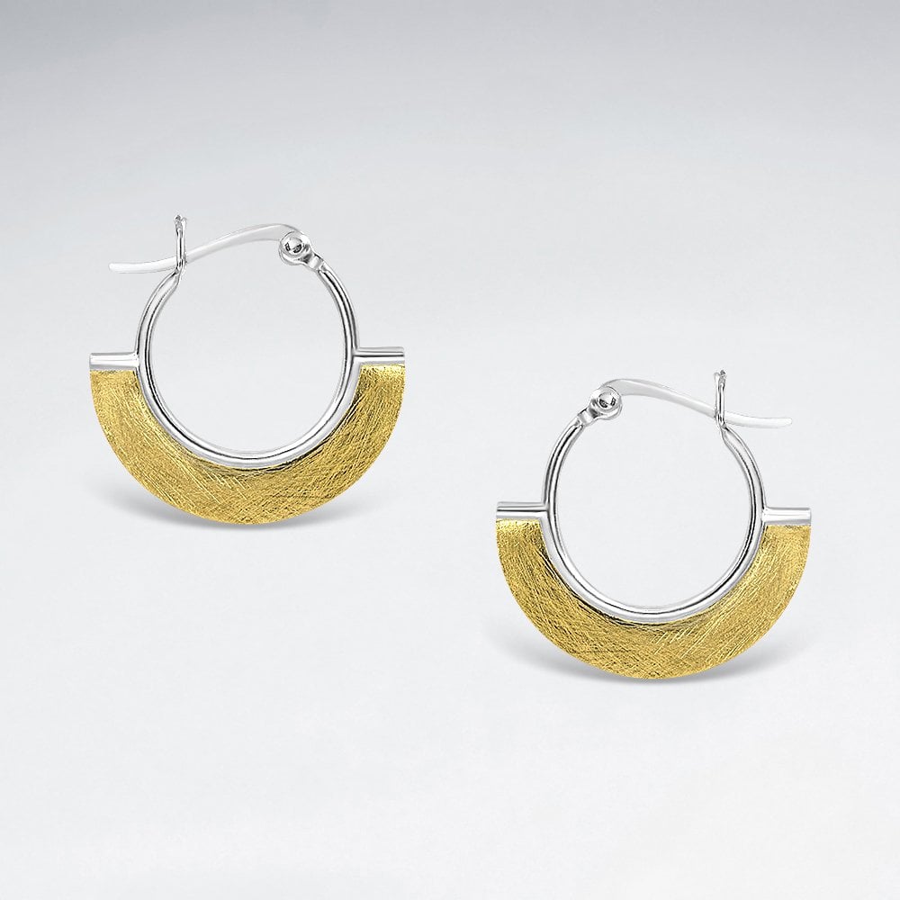 Sterling Silver Fan Hoop Earrings
