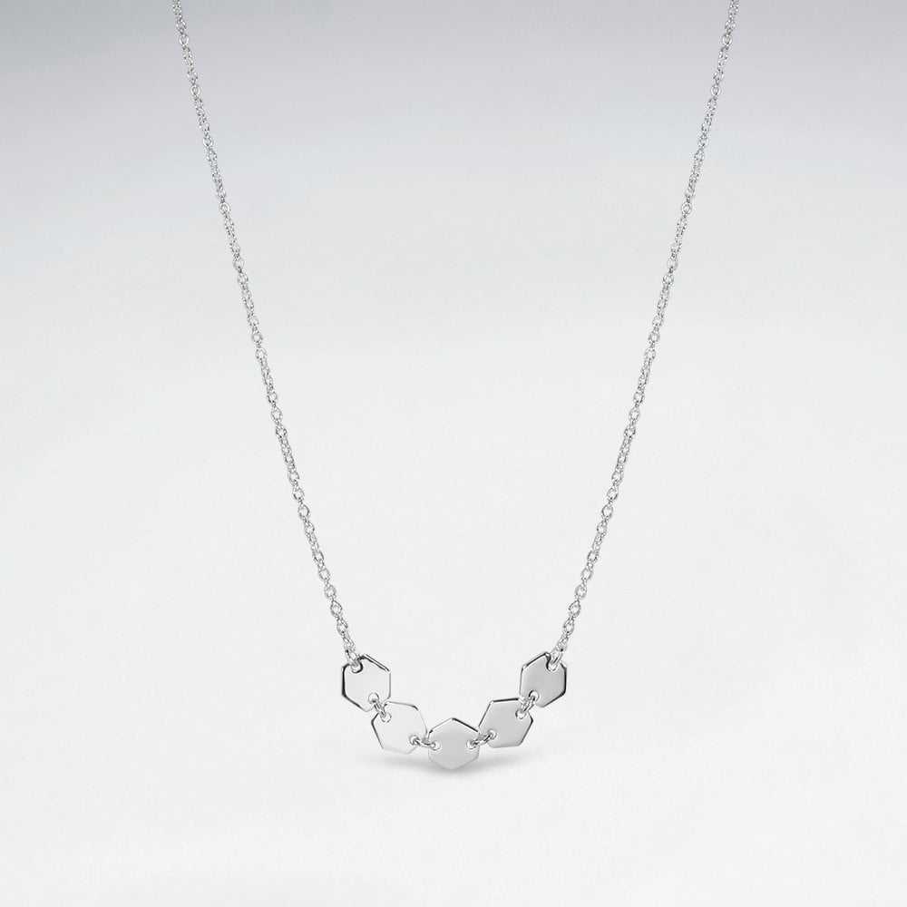 Sterling Silver Minimalist Hexagon Necklace