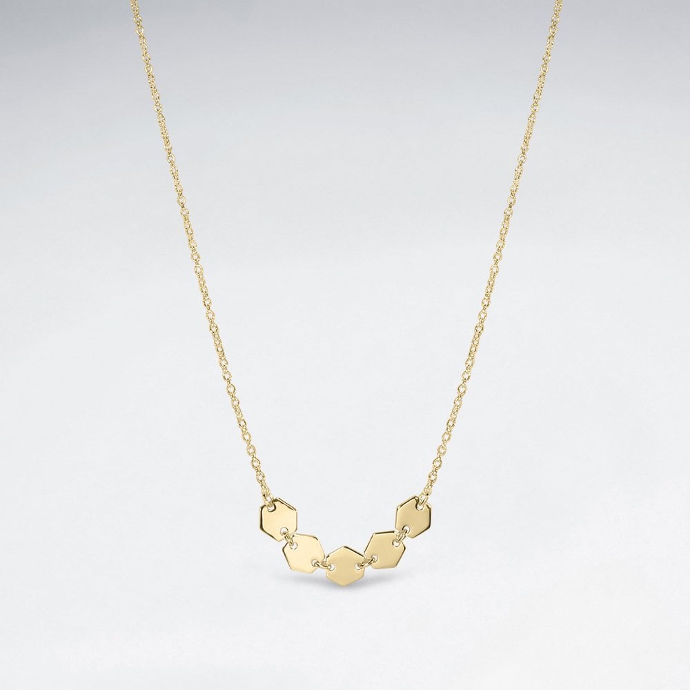 Sterling Silver Minimalist Hexagon Necklace