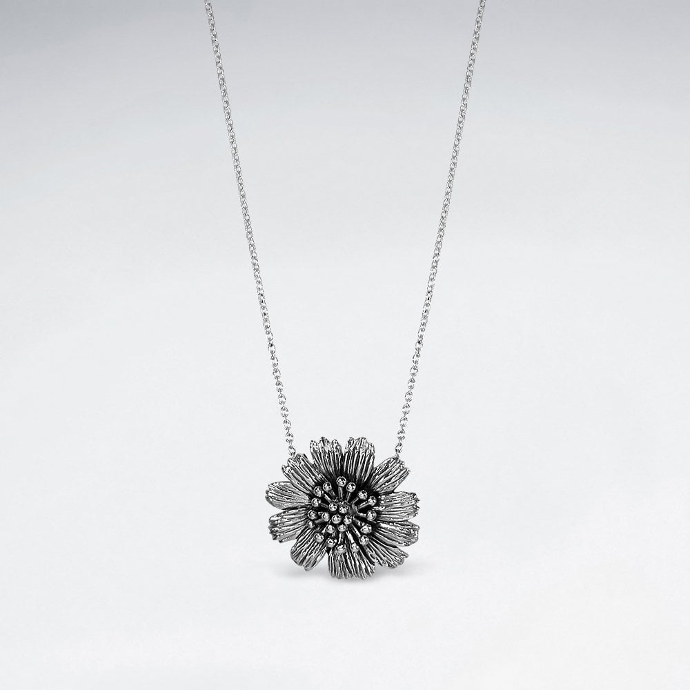 Sterling Silver Sunflower Necklace