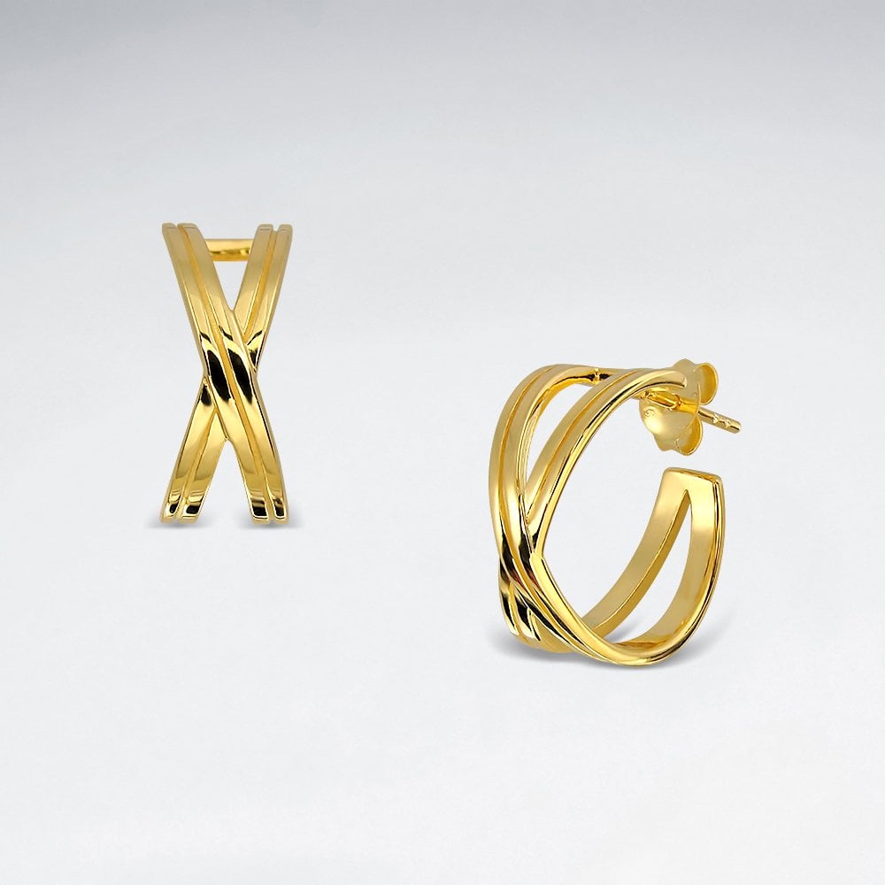 Sterling Silver Crisscross "X" Earrings
