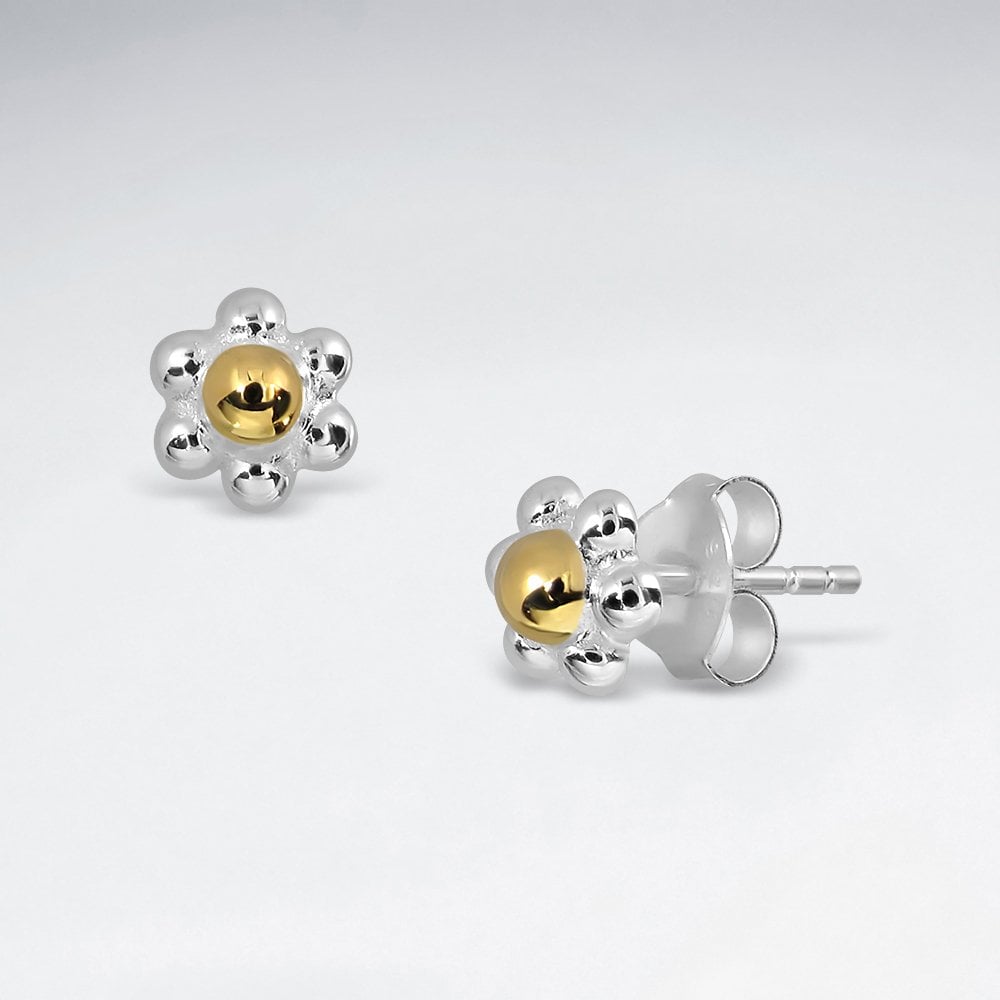 Sterling Silver Daisy Flower Earrings