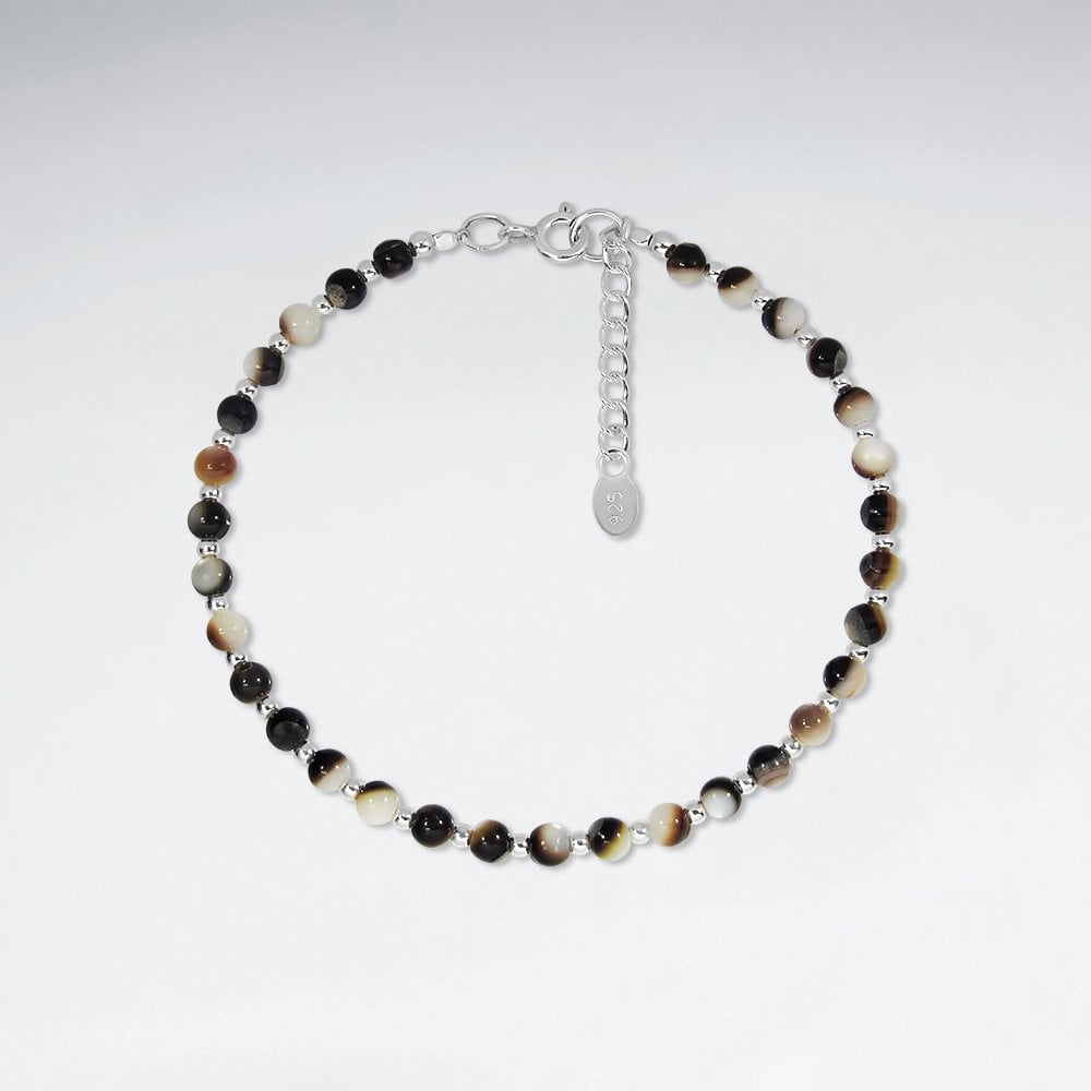 Striking Pristine White Gem Encircled Adjustable Bracelet