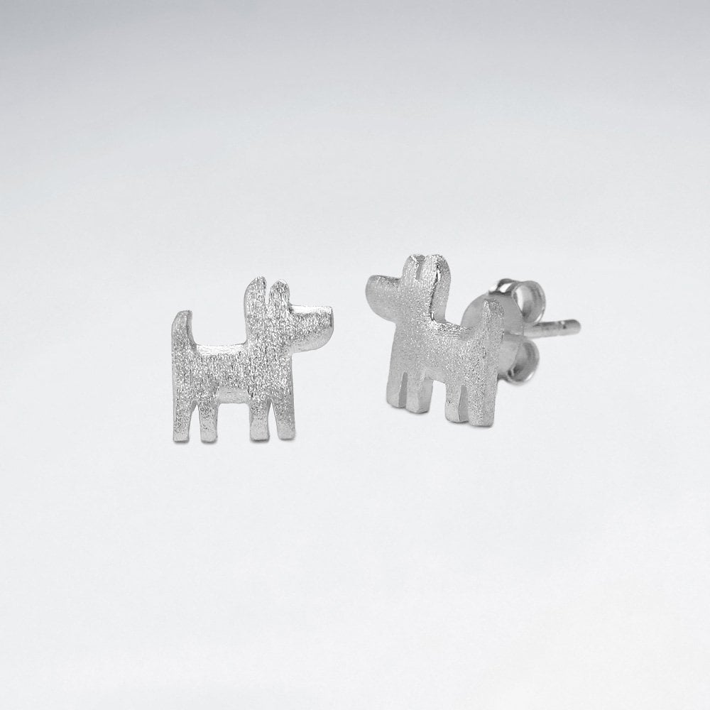 Sterling Silver Pup Silhouette Earrings