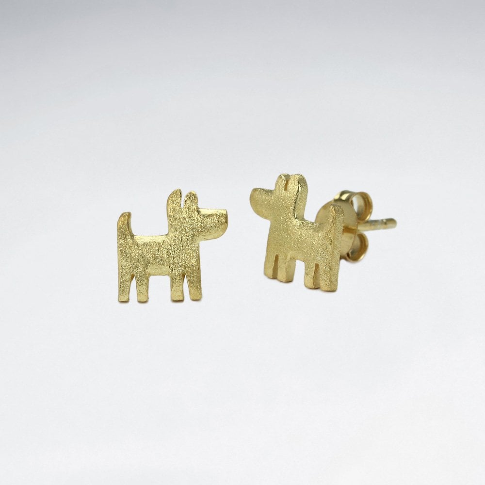 Sterling Silver Pup Silhouette Earrings