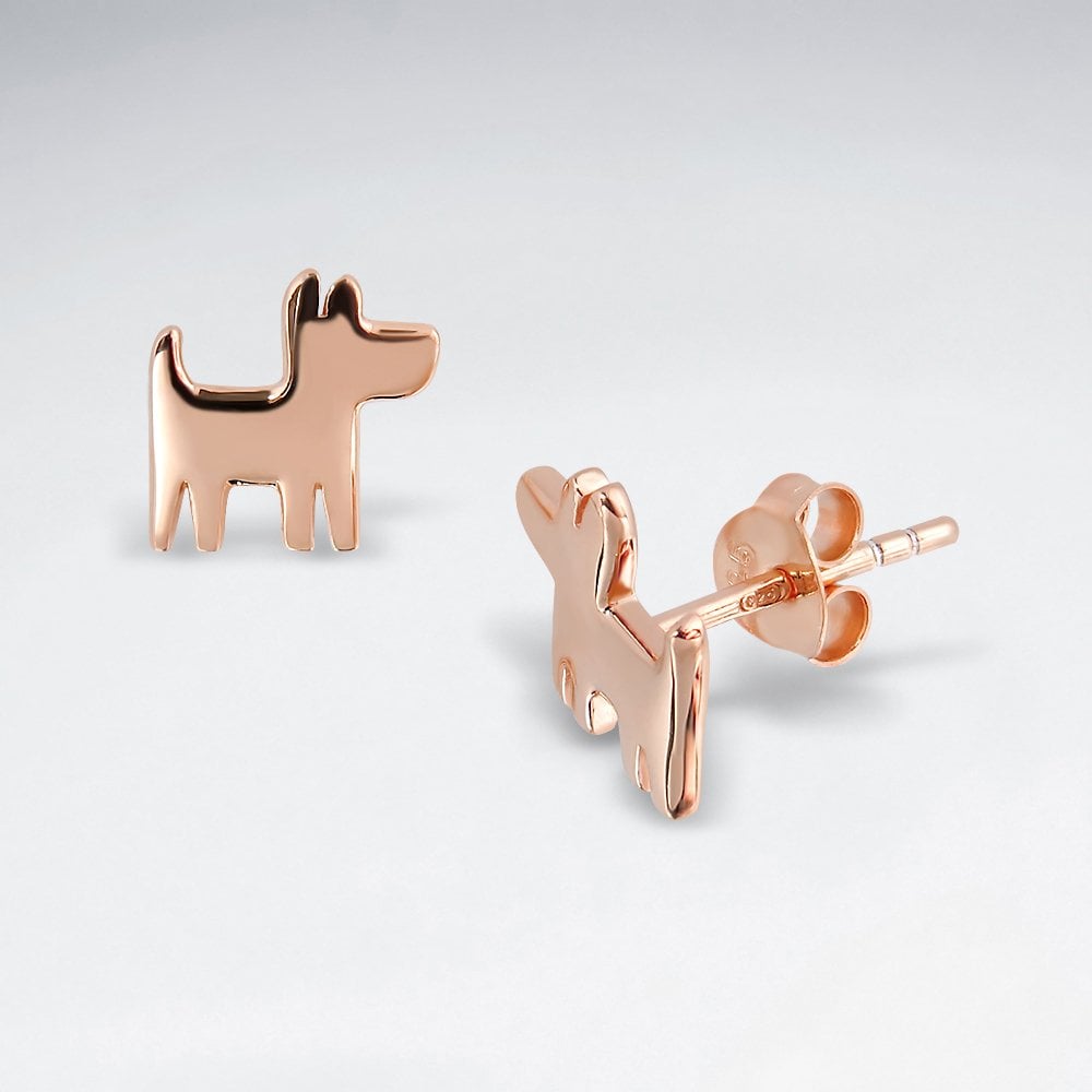Sterling Silver Pup Silhouette Earrings