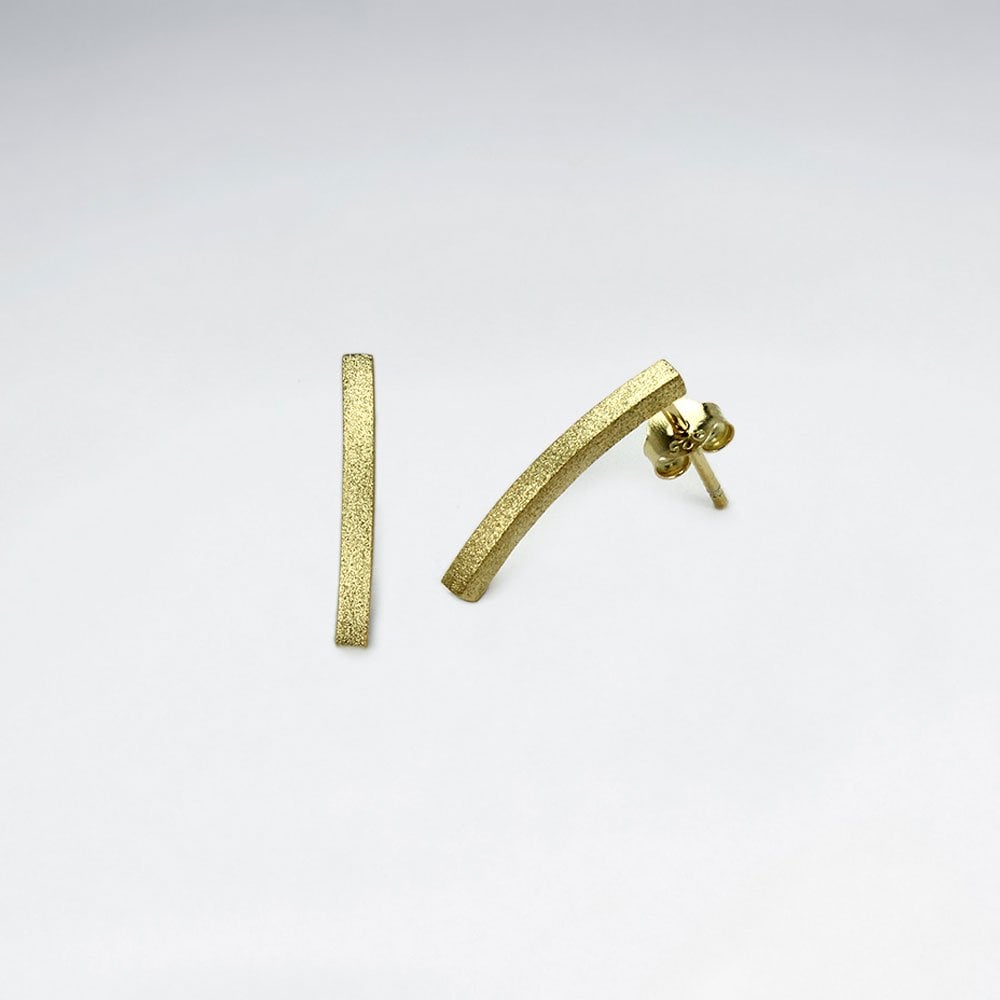 Sterling Silver Curved Bar Stud Earrings