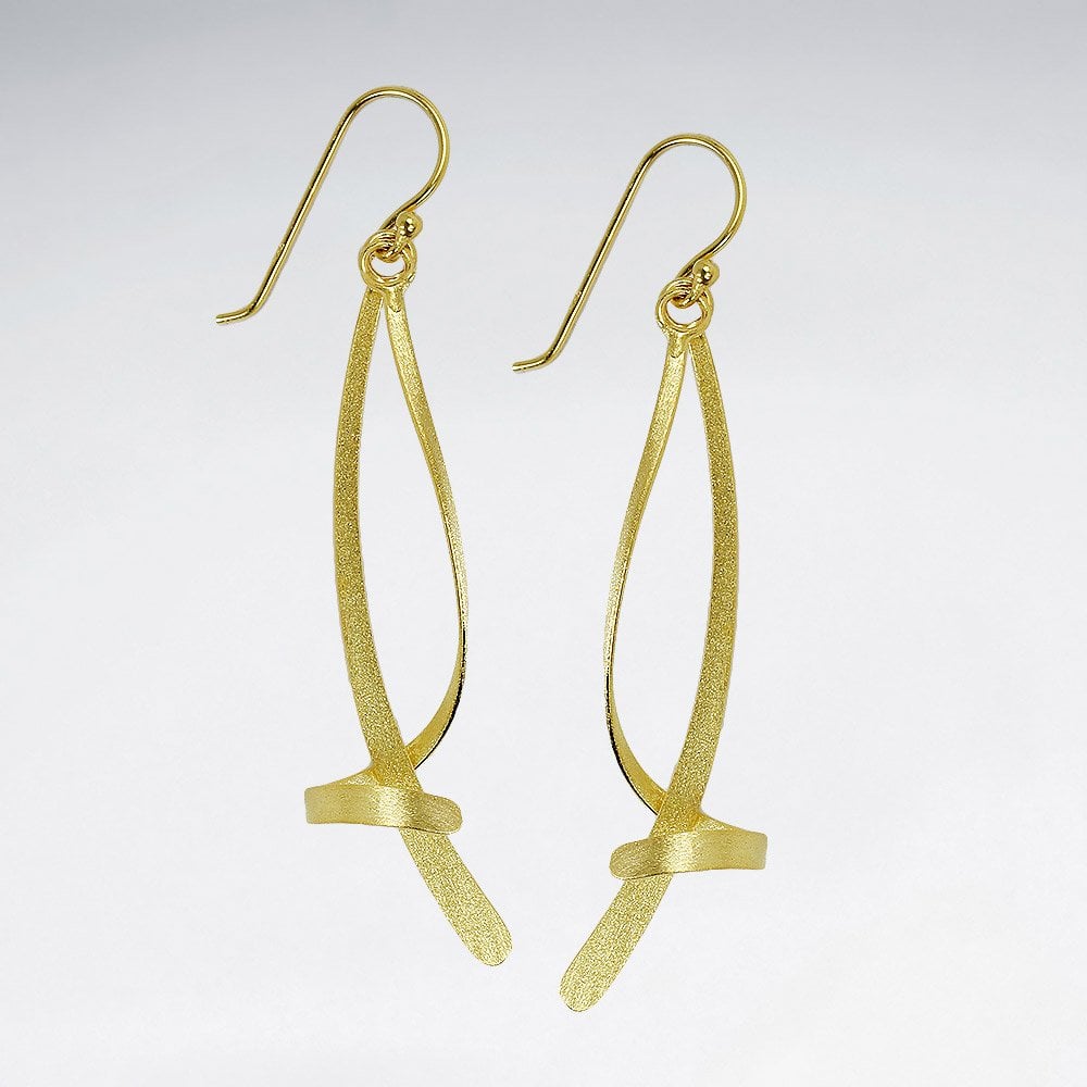 Sterling Silver Abstract  Ribbon Earrings