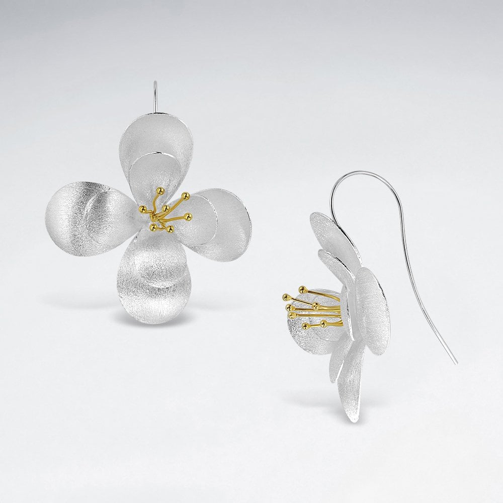 Flower Bloom Sterling Silver Earring Hooks