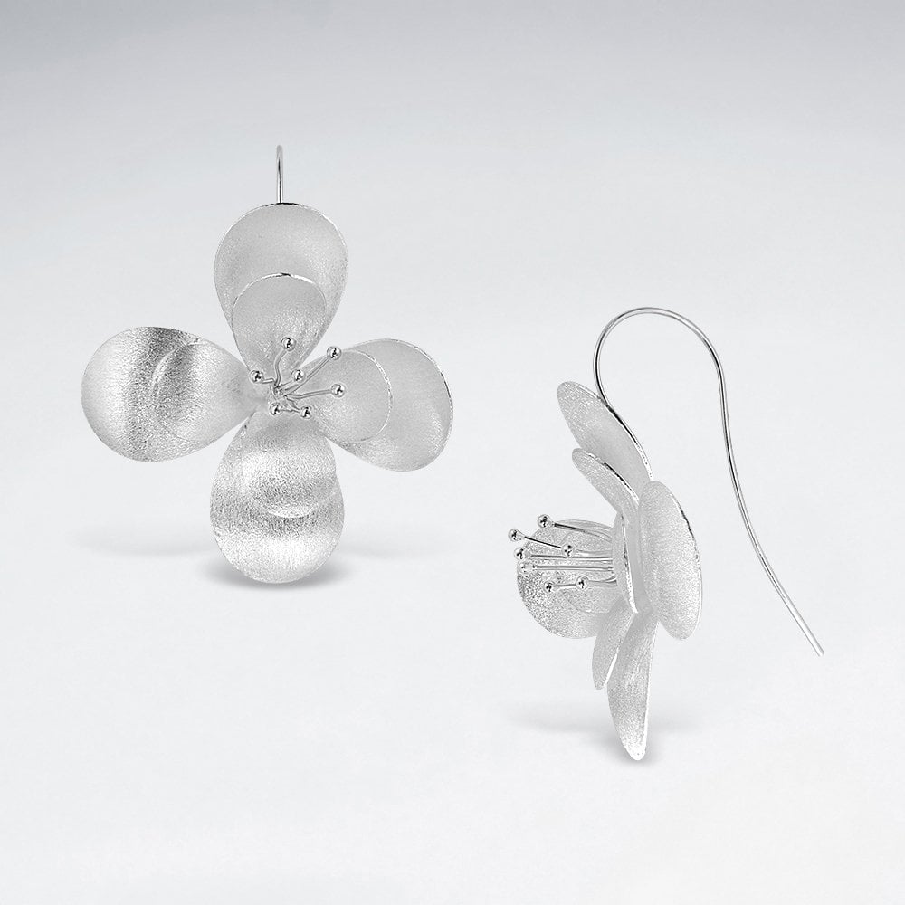 Flower Bloom Sterling Silver Earring Hooks