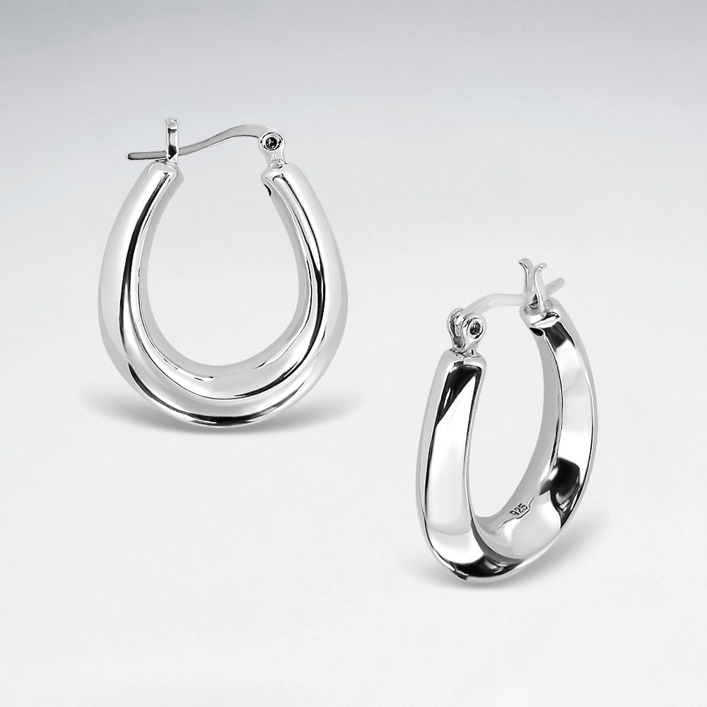 Sterling Silver Electroforming U Hoop Earrings