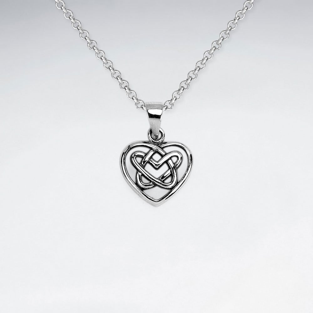 Knotted Heart Sterling Silver Pendant