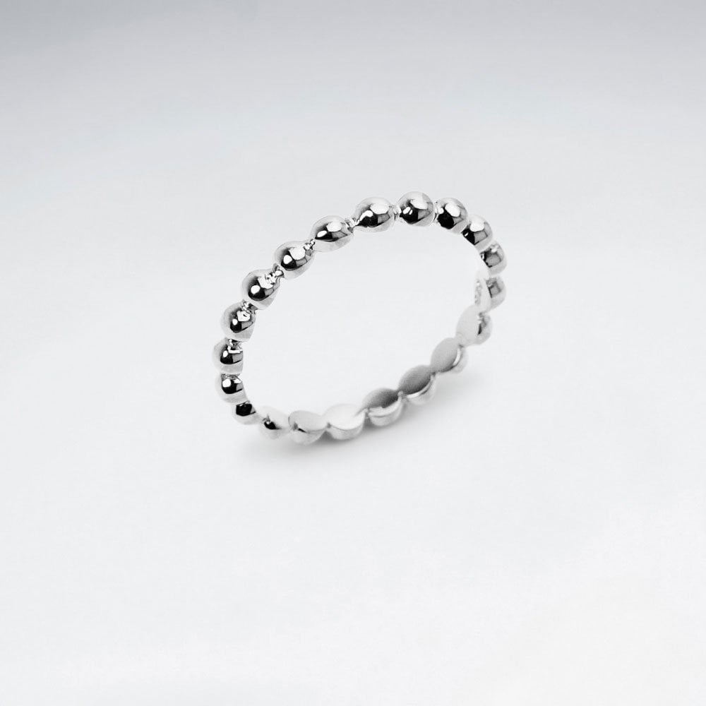 Sterling Silver Ball Chain Link Ring