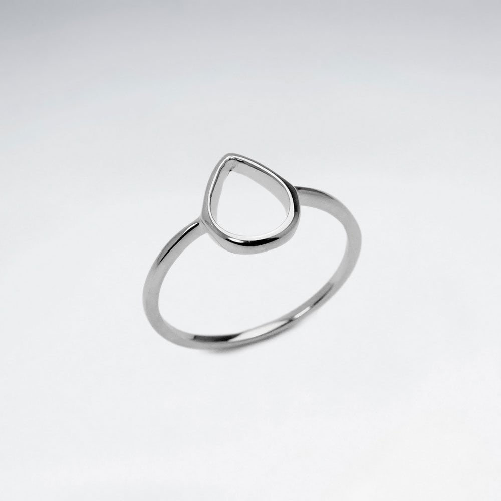 Sterling Silver Gold Tone Openwork Teardrop Ring