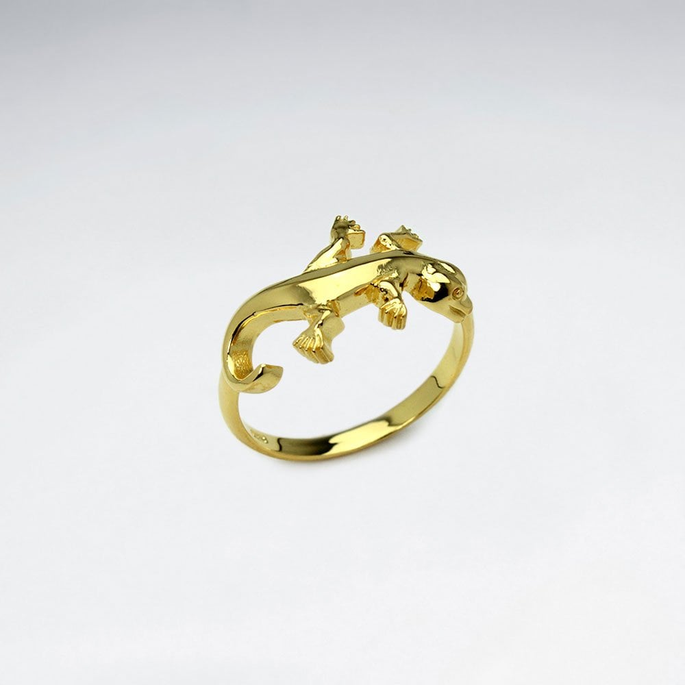 Sterling Silver Gecko Ring