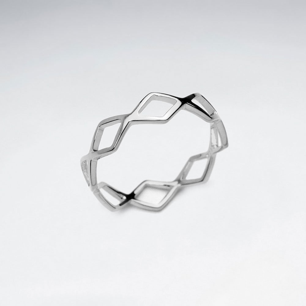 Sterling Silver Openwork Marquise Wrap Ring