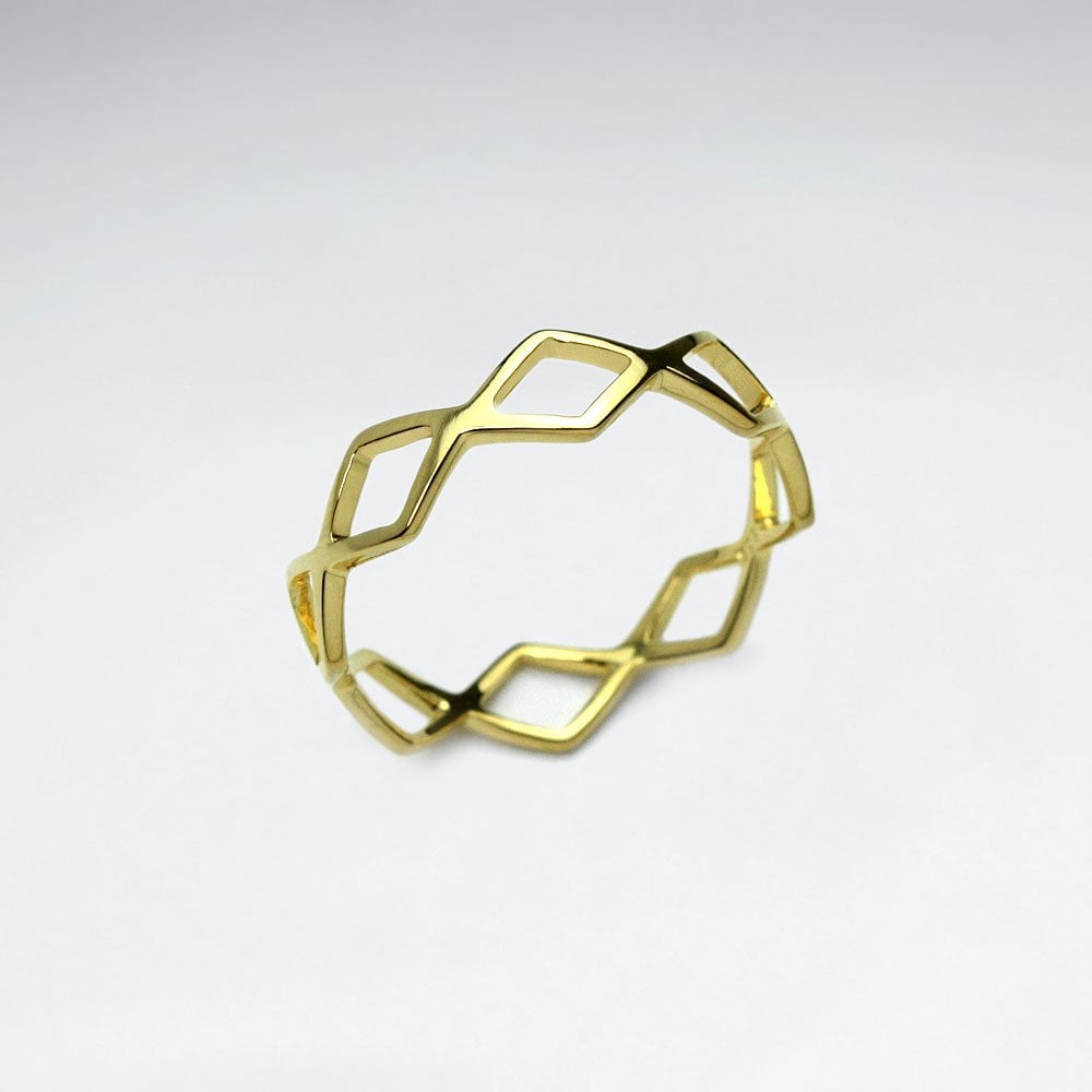Sterling Silver Openwork Marquise Wrap Ring
