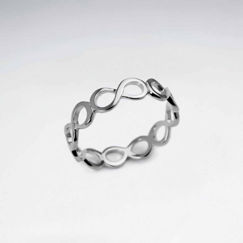 Sterling Silver Openwork Infinity Wrap Ring