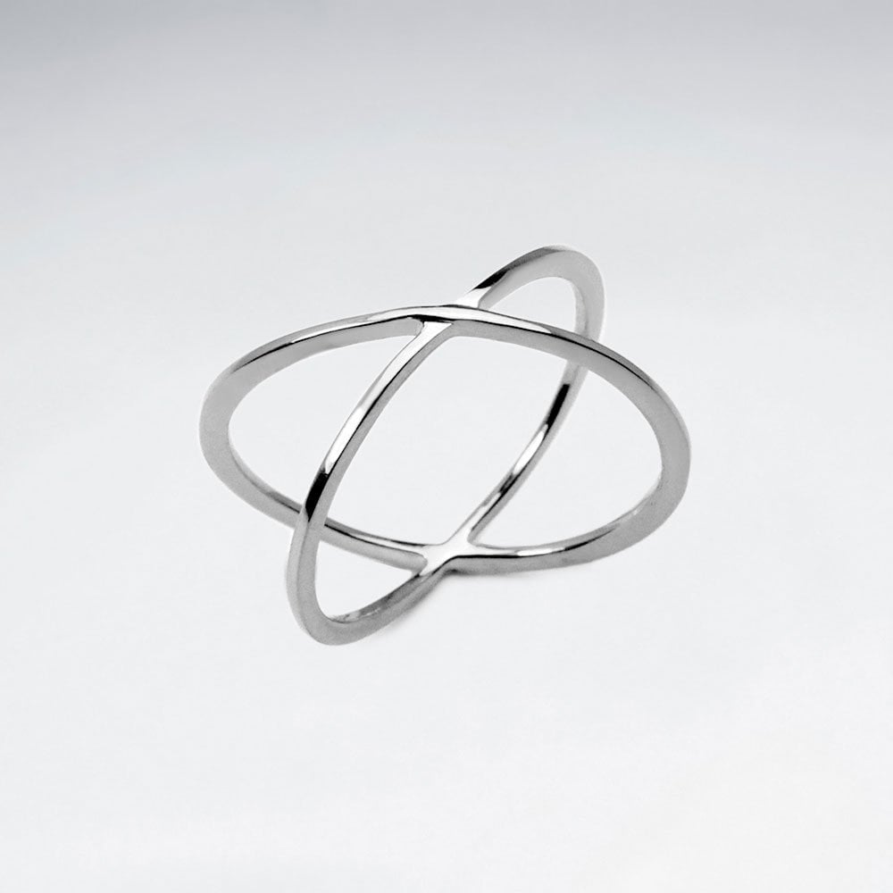 Sterling Silver Criss-Cross X Ring