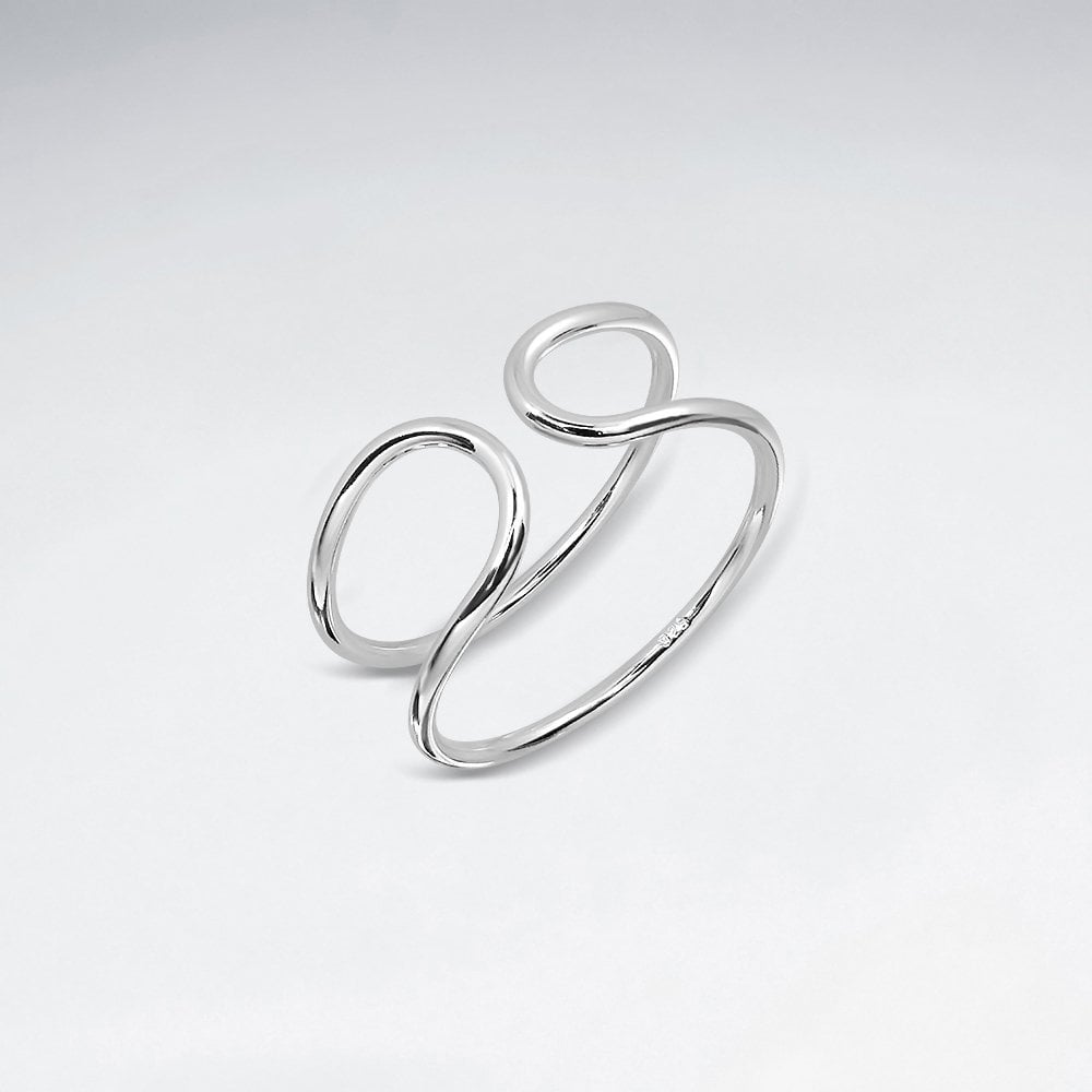 925 Silver Rounded Open Cuff Ring