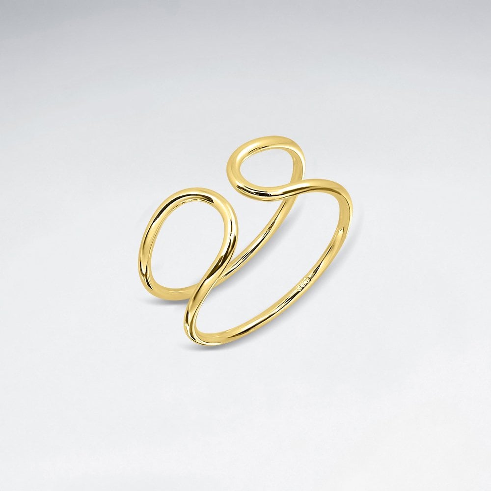 925 Silver Rounded Open Cuff Ring