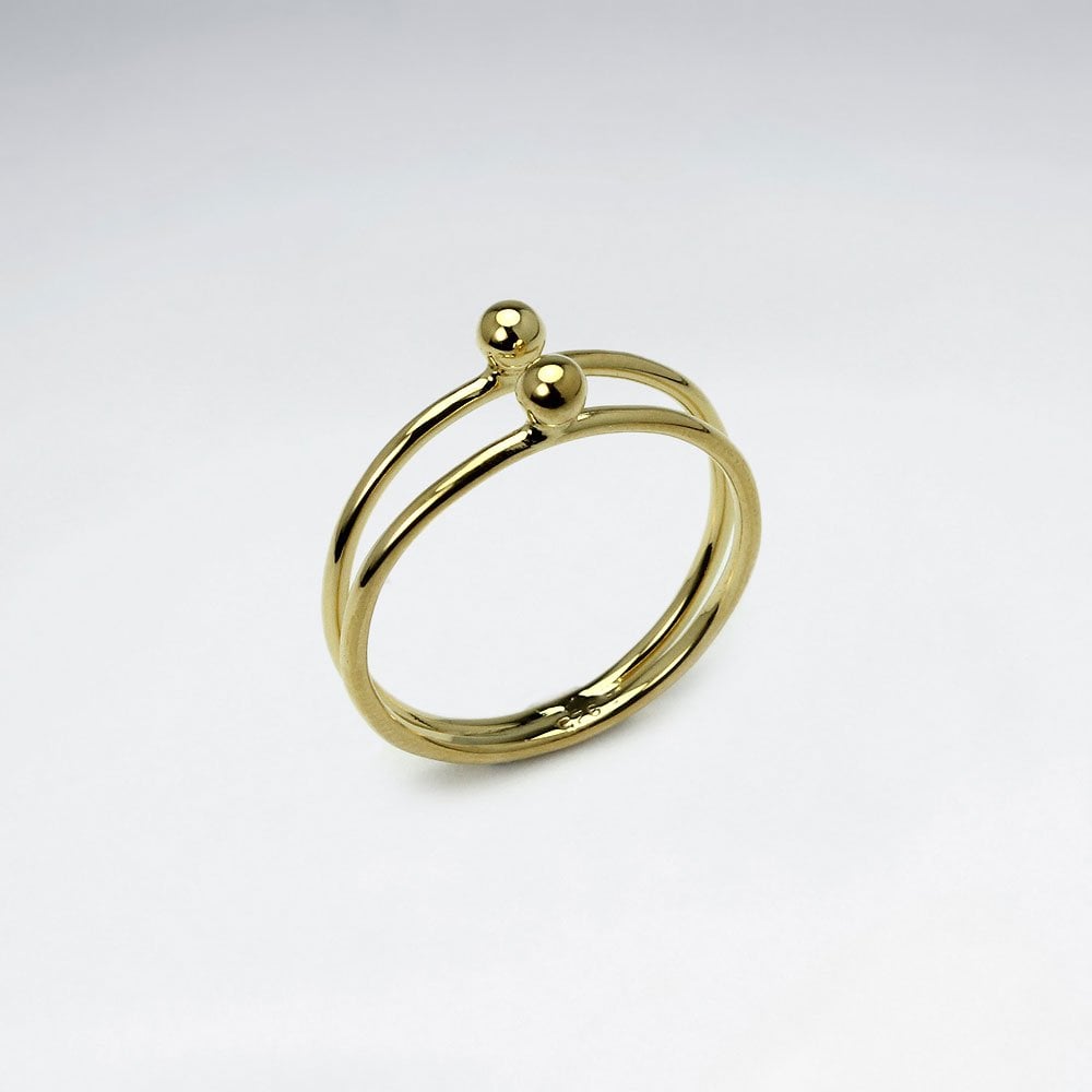 925 Silver Double Ball Ring
