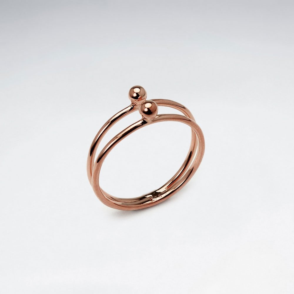 925 Silver Double Ball Ring