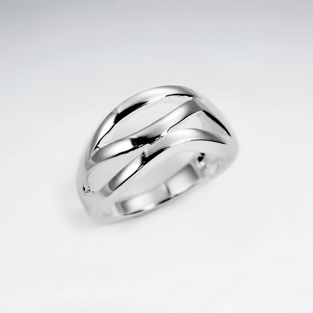 Sterling Silver Smooth Curve Design Ring