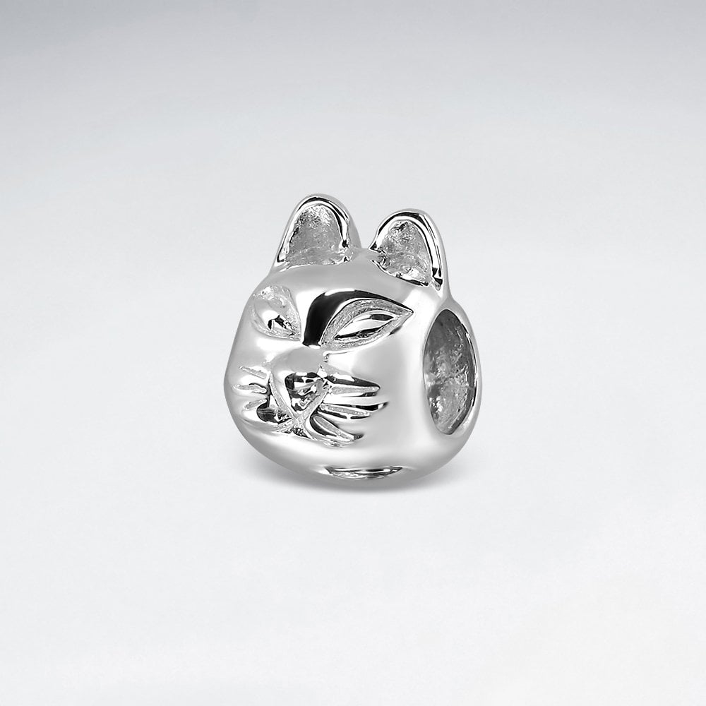 Sterling Silver Sly Cat Beads
