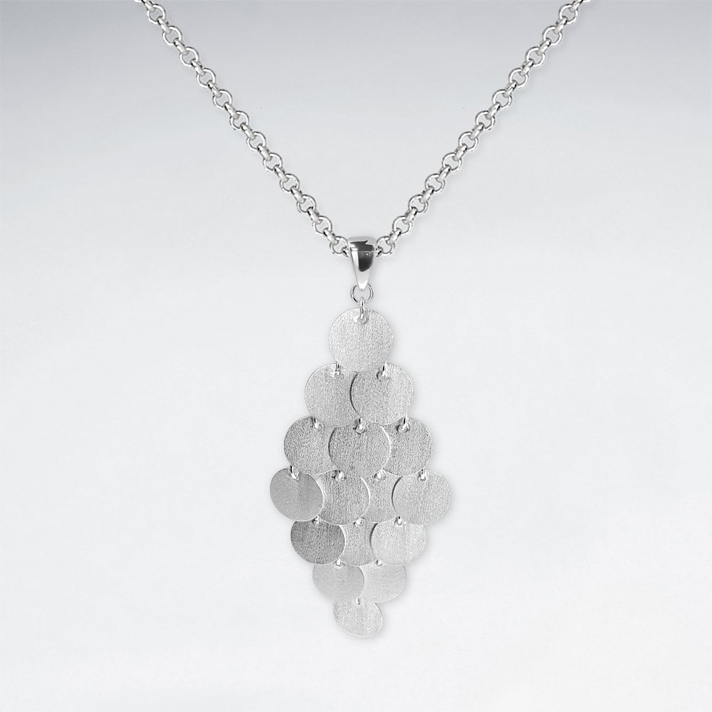 Medallion Cascade Gold Tone Pendant in Sterling Silver