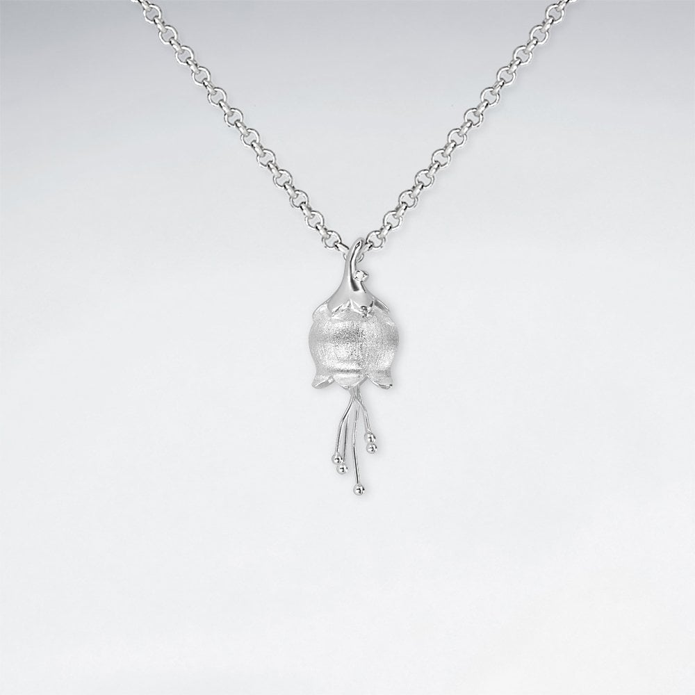 Sterling Silver Matte & High Polished Flower Pendant