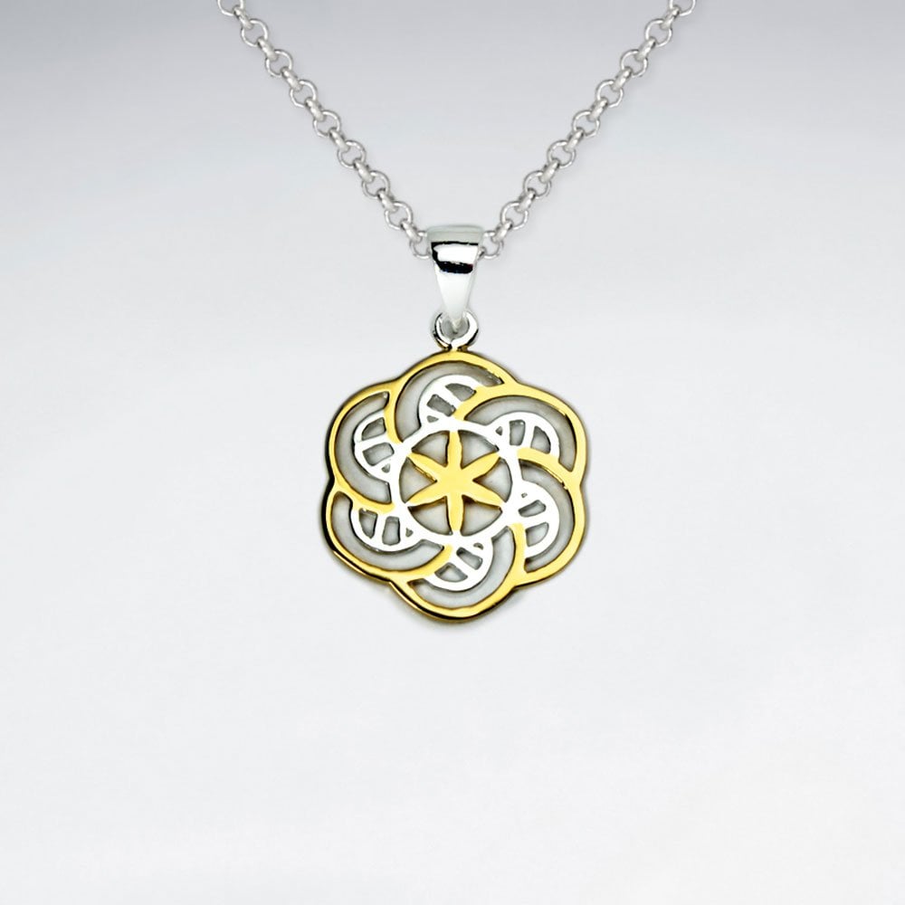 Spiral Flower of life Silver Pendant