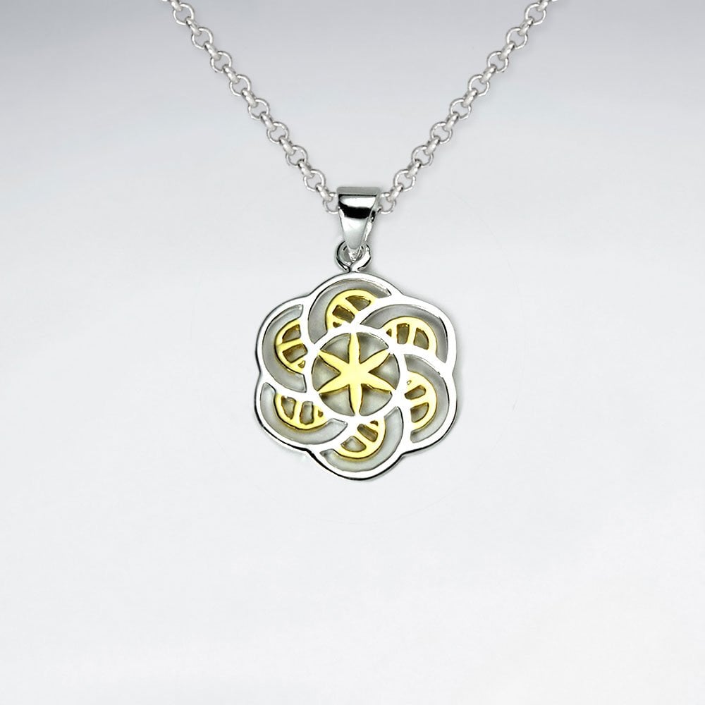 Spiral Flower of life Silver Pendant