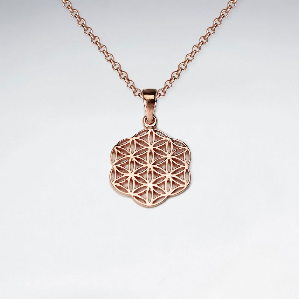 Sterling Silver Filigree Flower Silhouette Pendant