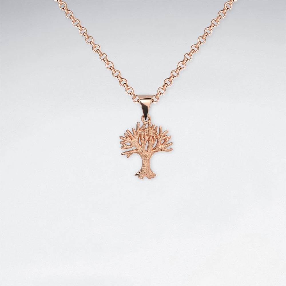Polished Sterling Silver Seasons Tree Pendant